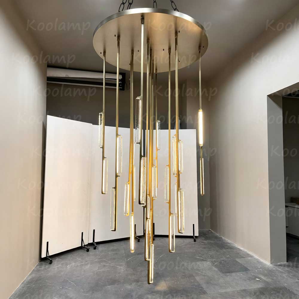 56 Inch Grand Crystal Prism Cascading Chandelier - KL Audon