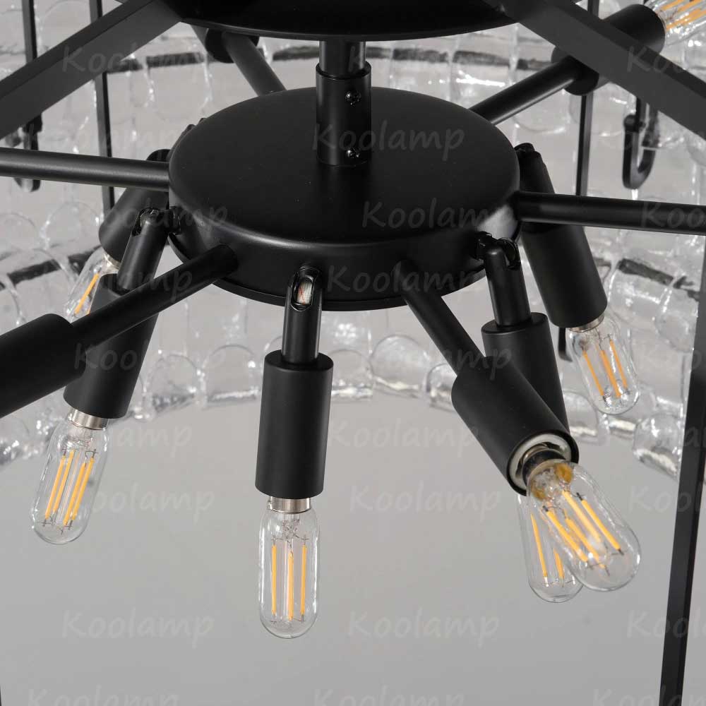 KL Ghiaccios Round Glass Chandelier 36" 48"
