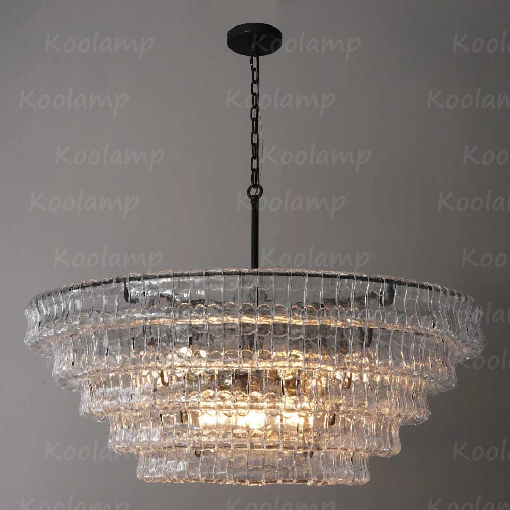KL Ghiaccios Round Glass Chandelier 36" 48"