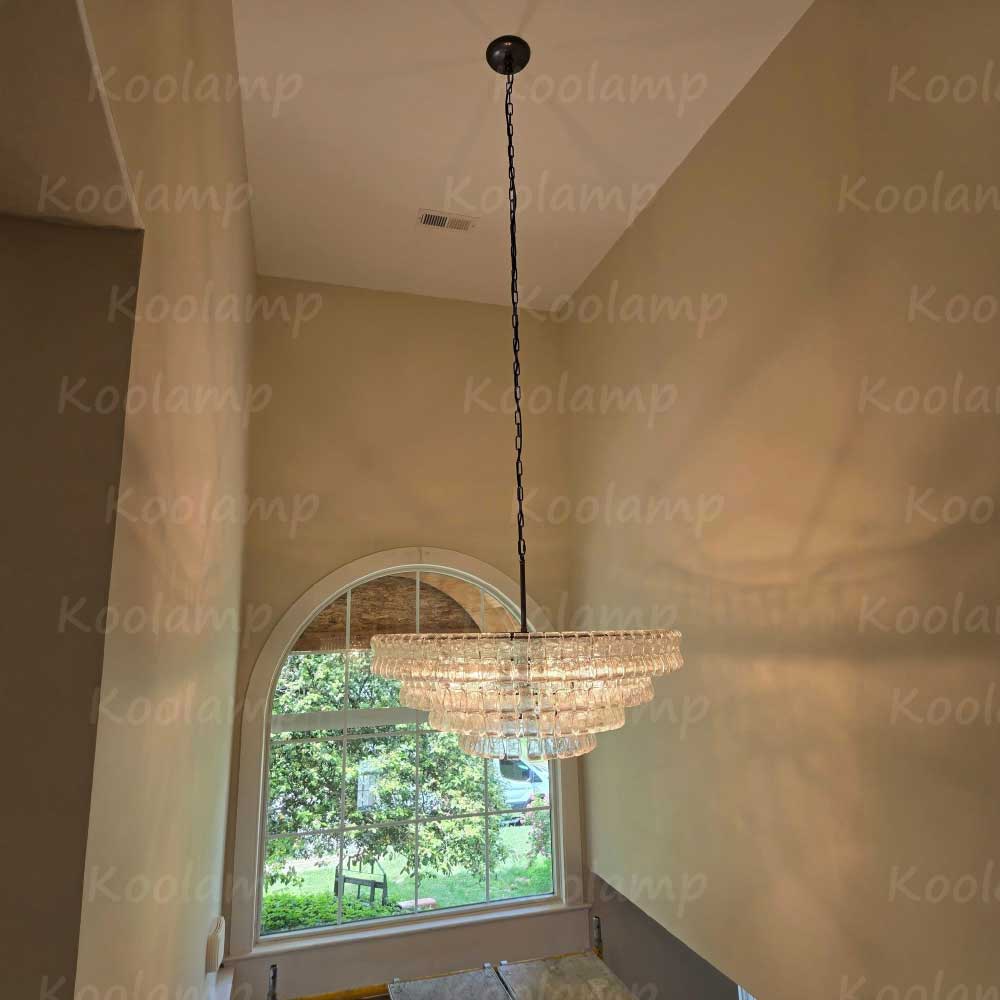 KL Ghiaccios Round Glass Chandelier 36" 48"