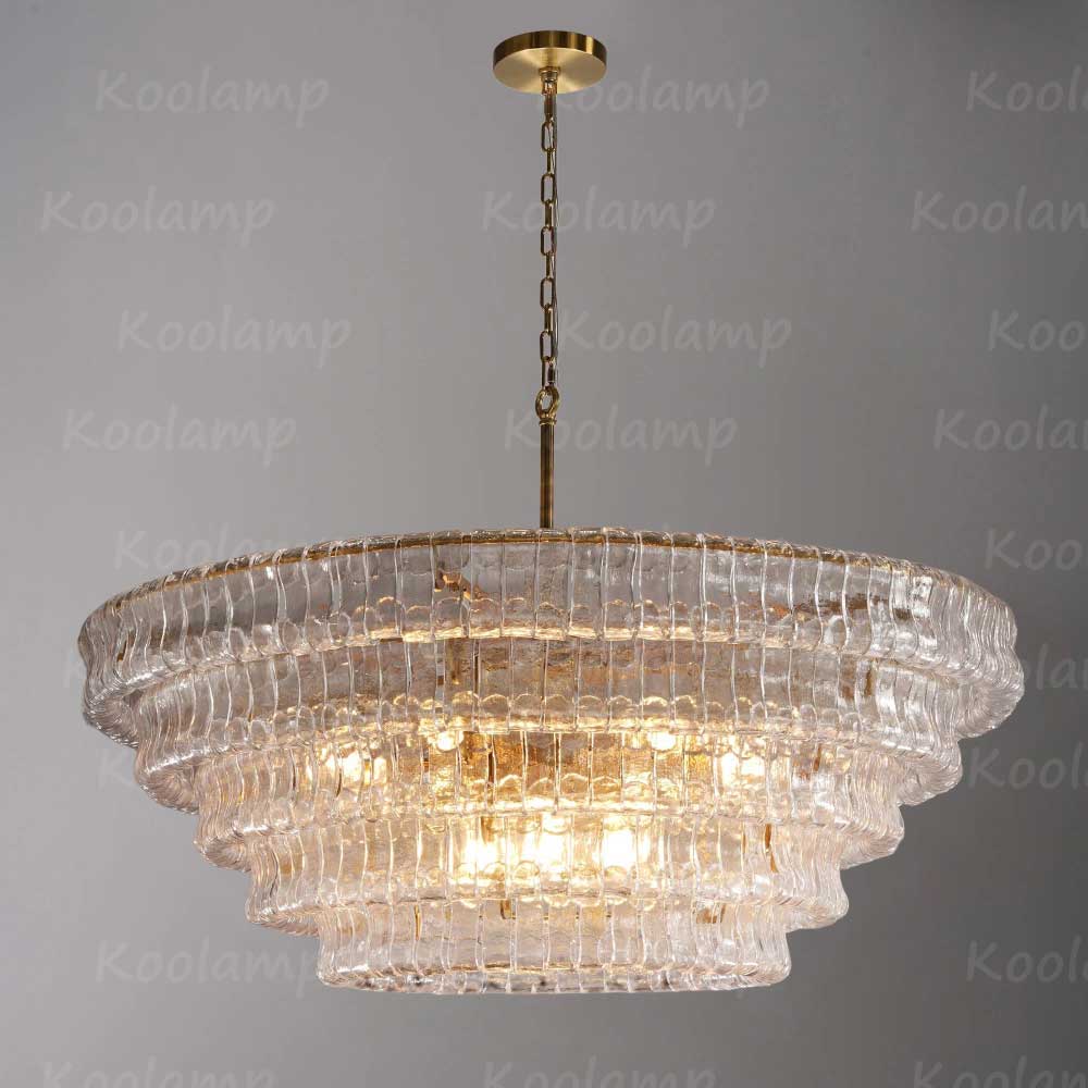 KL Ghiaccios Round Glass Chandelier 36" 48"