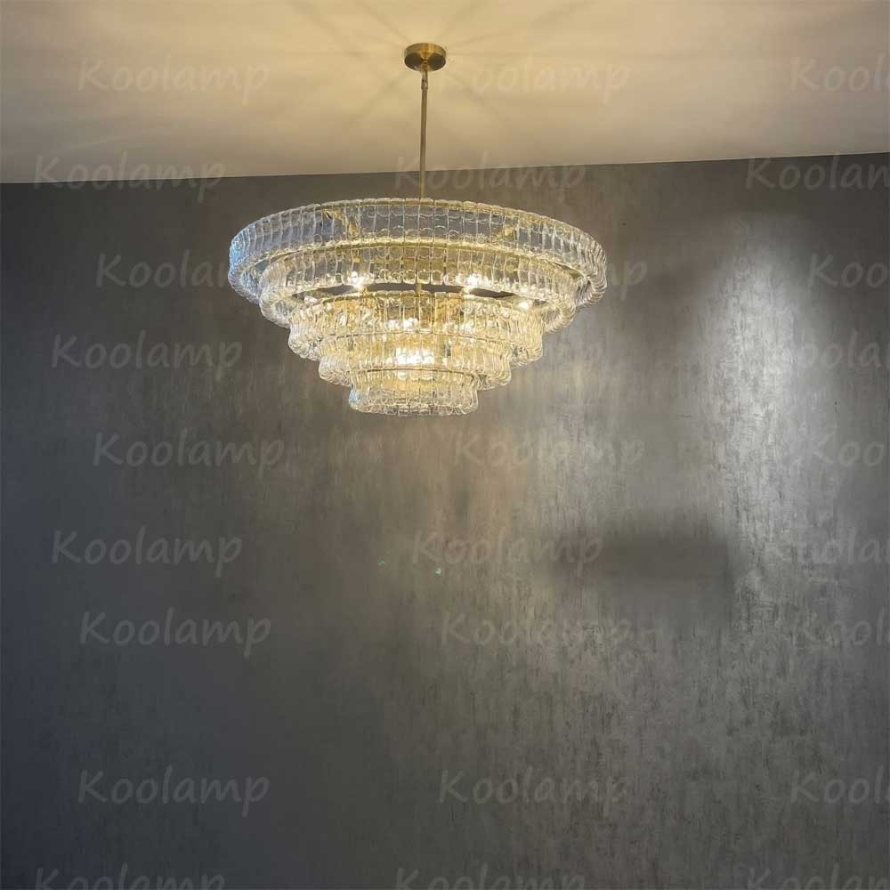 KL Ghiaccios Round Glass Chandelier 36" 48"