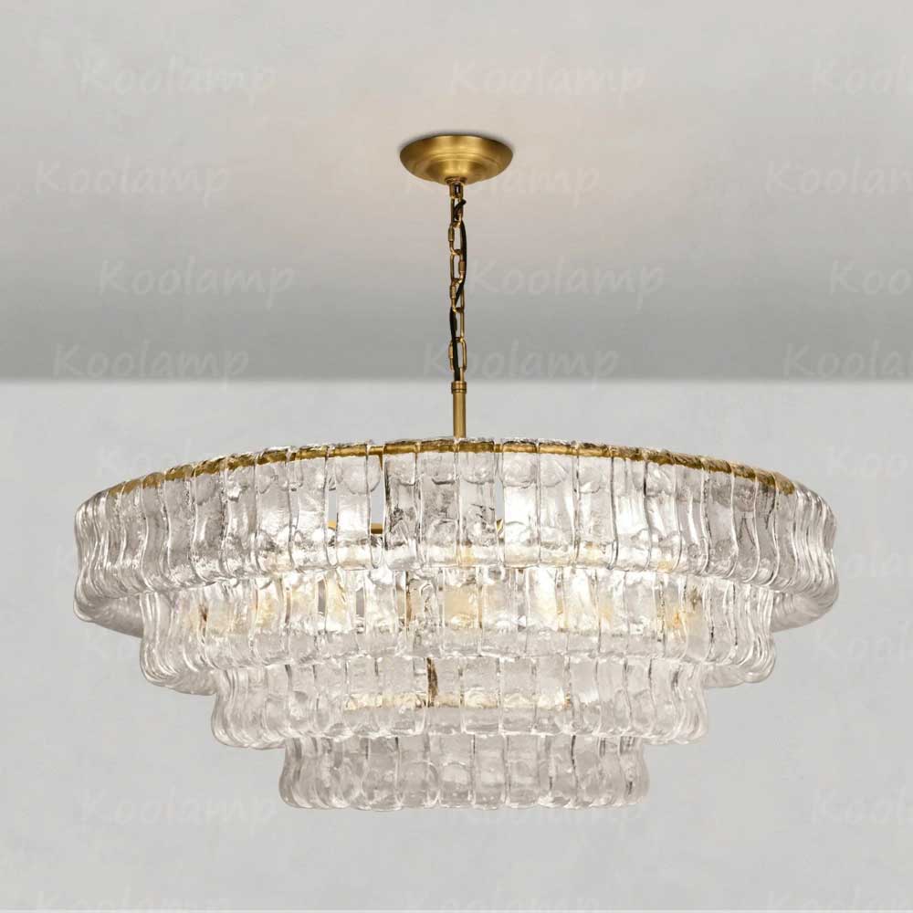 KL Ghiaccios Round Glass Chandelier 36" 48"