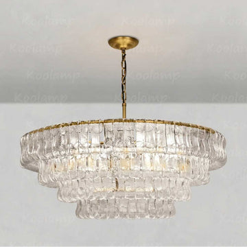 KL Ghiaccios Round Glass Chandelier 36" 48"