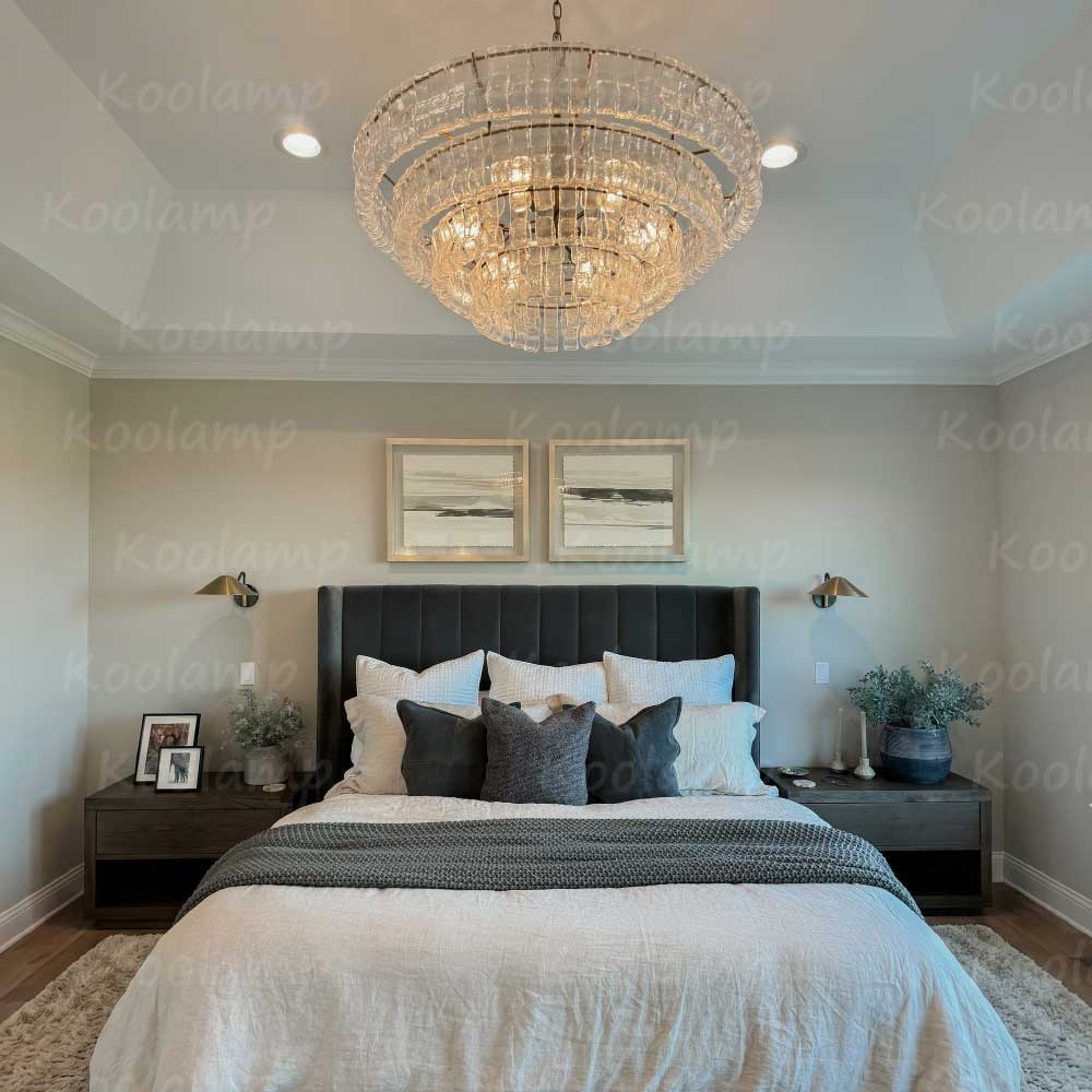 KL Ghiaccios Round Glass Chandelier 36" 48"