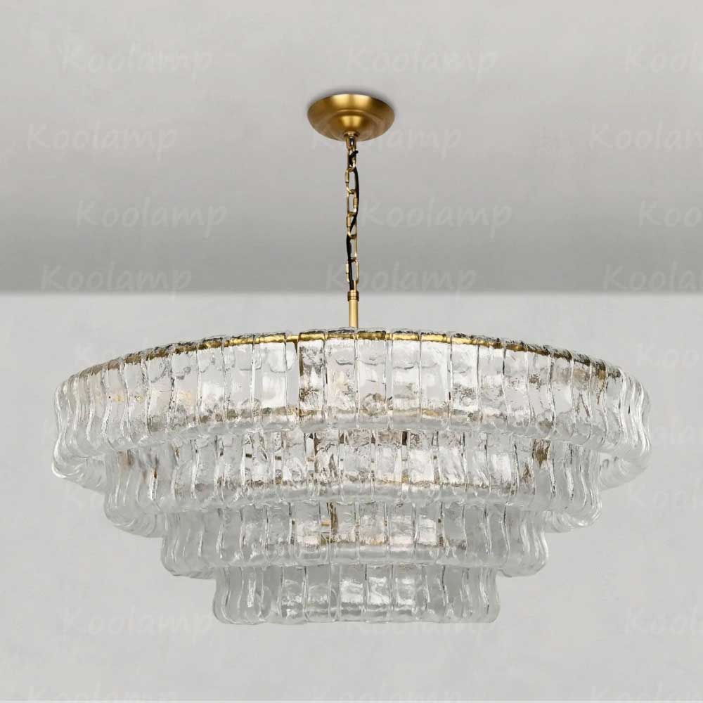 KL Ghiaccios Round Glass Chandelier 36" 48"