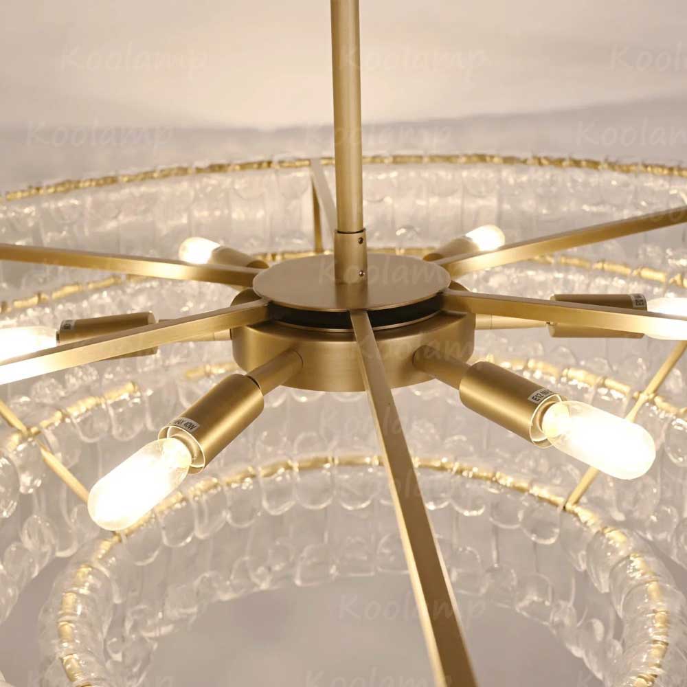 KL Ghiaccios Round Glass Chandelier 36" 48"