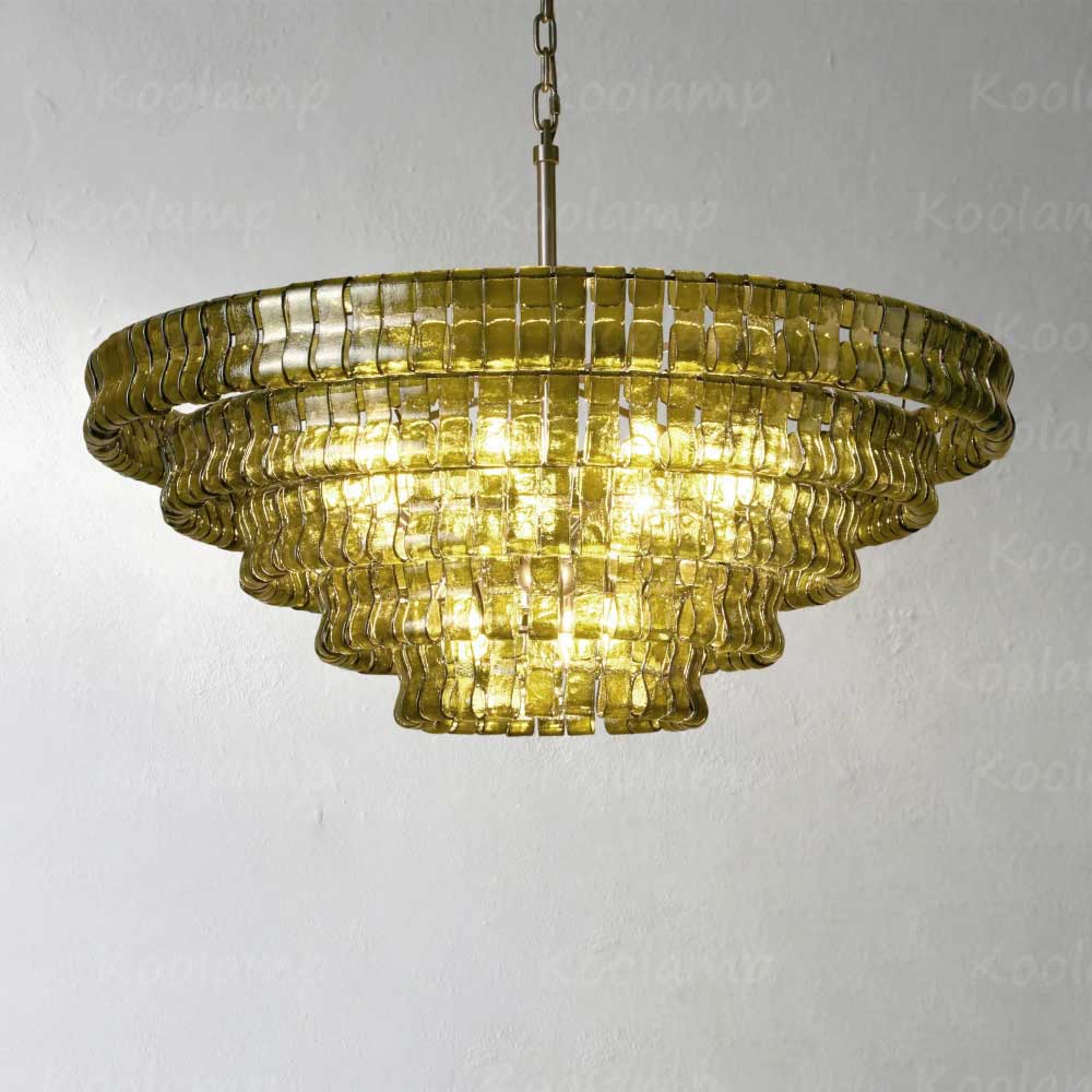 KL Ghiaccios Round Glass Chandelier 36" 48"
