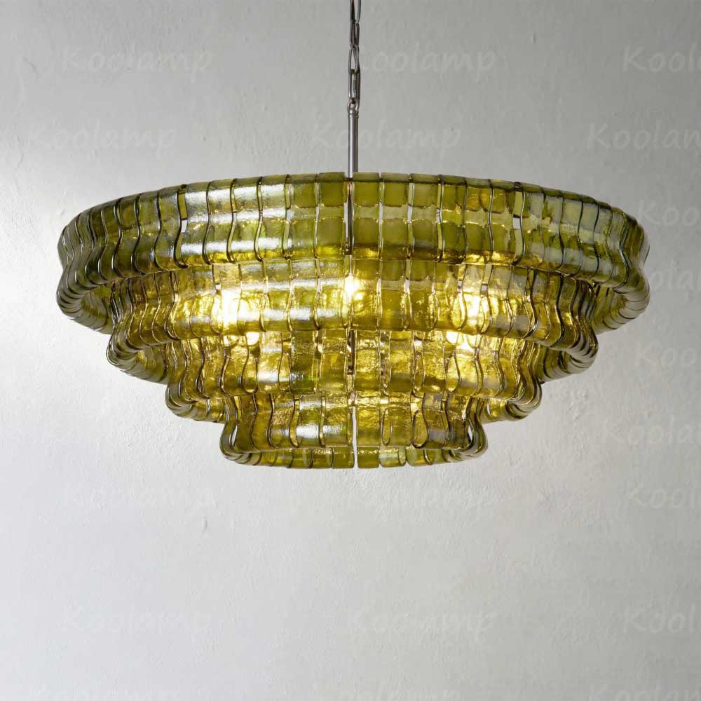 KL Ghiaccios Round Glass Chandelier 36" 48"