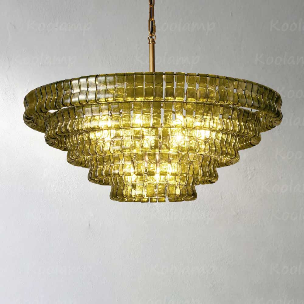 KL Ghiaccios Round Glass Chandelier 36" 48"