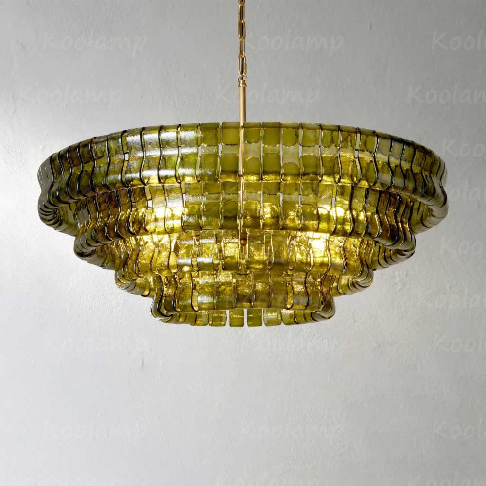 KL Ghiaccios Round Glass Chandelier 36" 48"