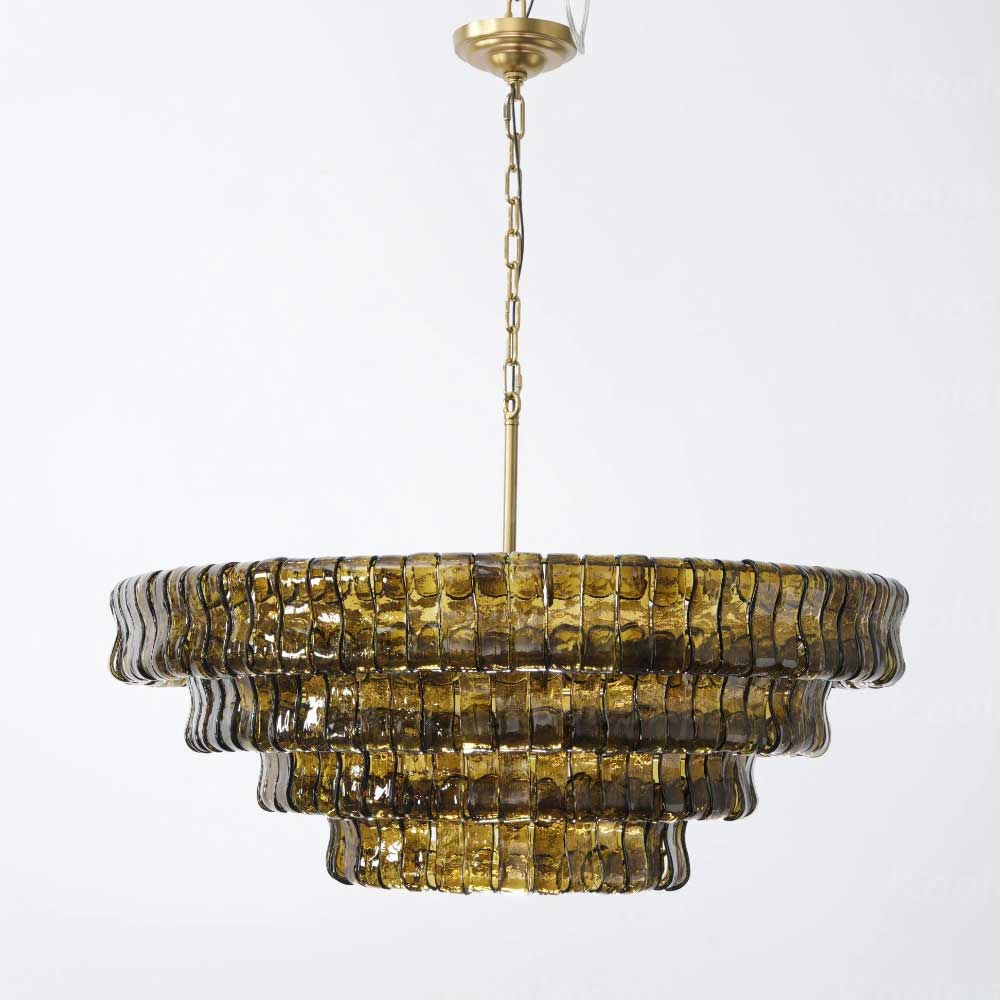 KL Ghiaccios Round Glass Chandelier 36" 48"