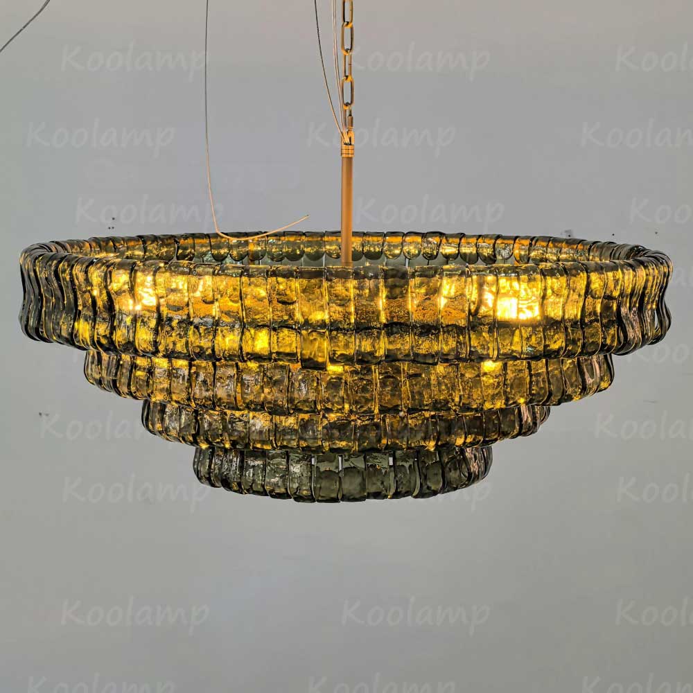KL Ghiaccios Round Glass Chandelier 36" 48"