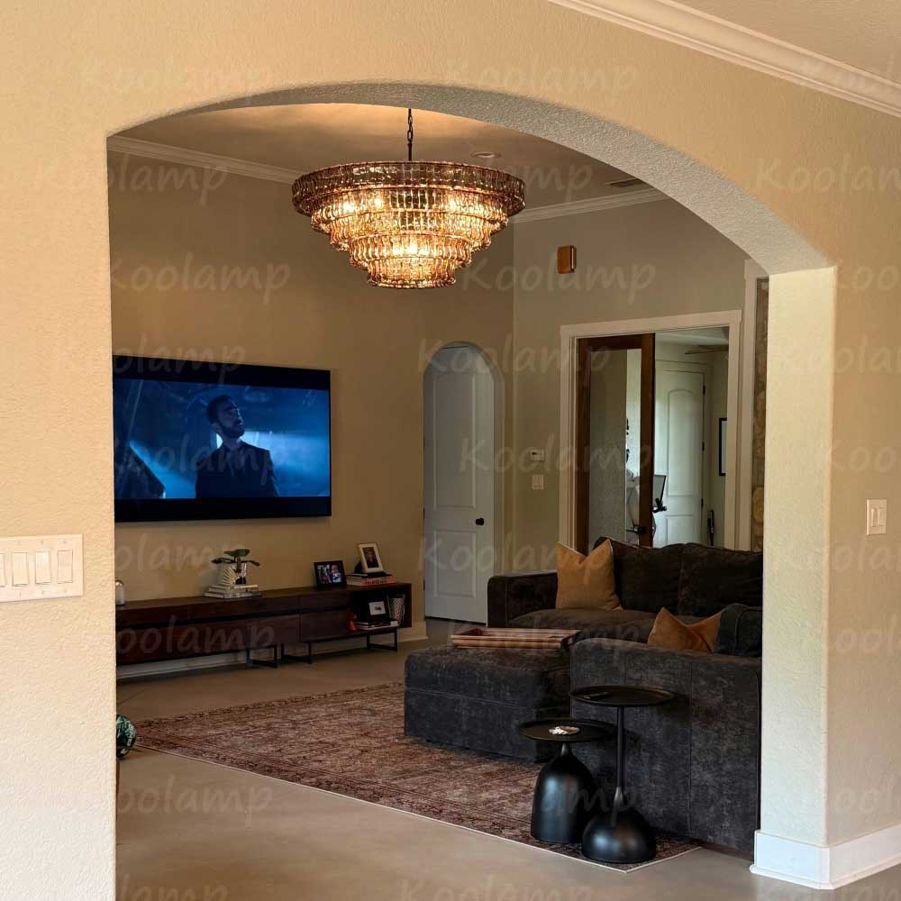 KL Ghiaccios Round Glass Chandelier 36" 48"