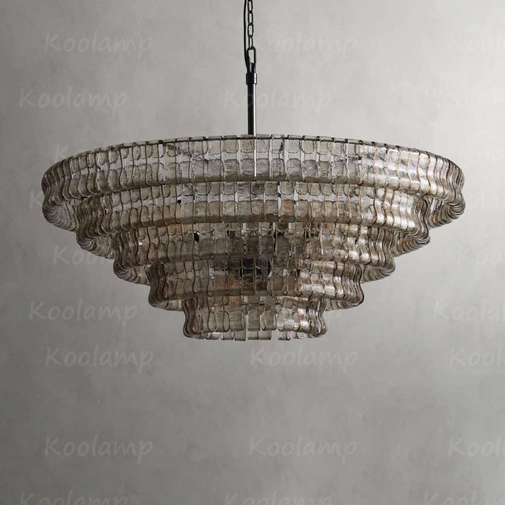 KL Ghiaccios Round Glass Chandelier 36" 48"