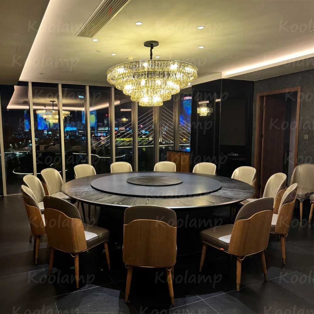 KL Ghiaccios Round Glass Chandelier 36" 48"