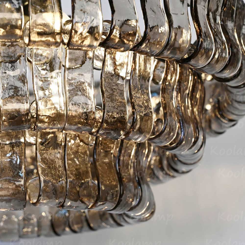 KL Ghiaccios Round Glass Chandelier 36" 48"