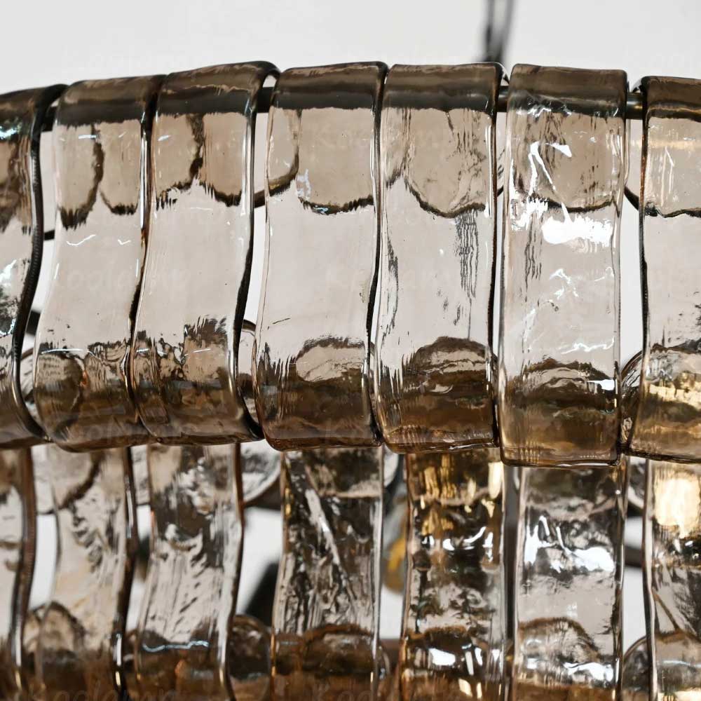 KL Ghiaccios Round Glass Chandelier 36" 48"