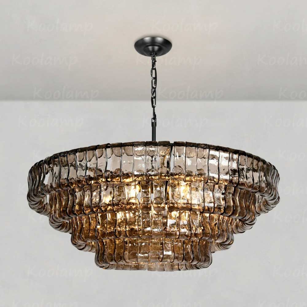 KL Ghiaccios Round Glass Chandelier 36" 48"