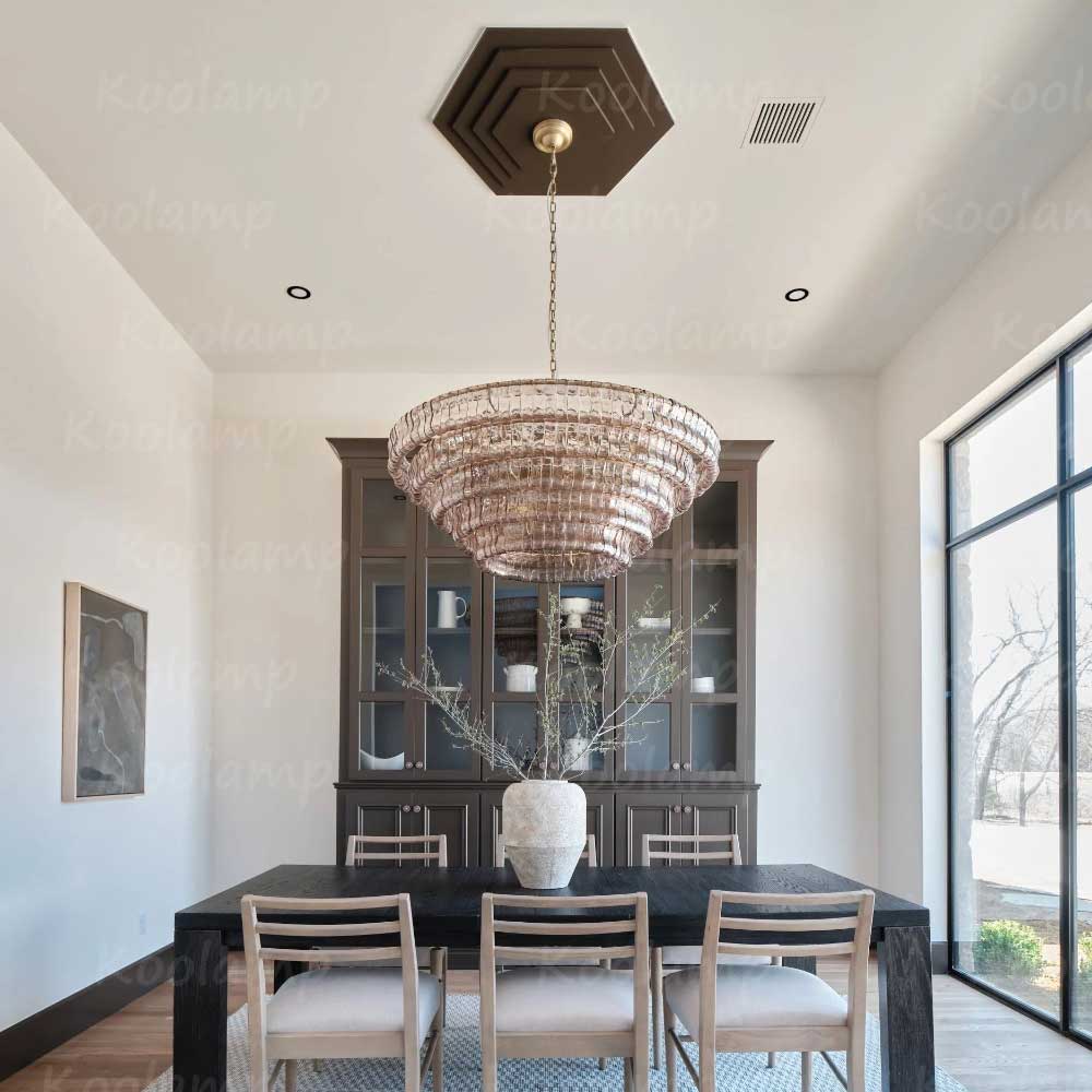 KL Ghiaccios Round Glass Chandelier 36" 48"