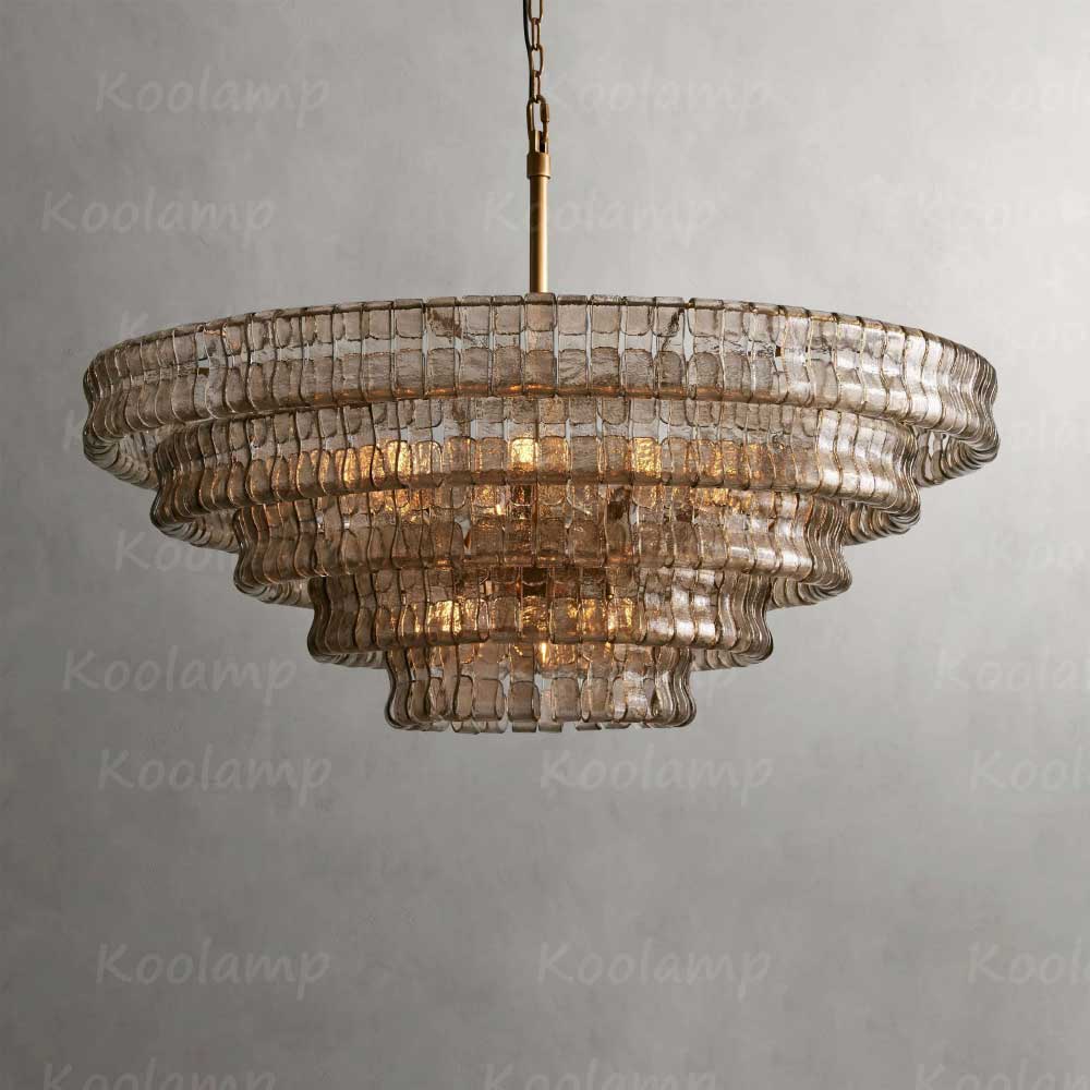 KL Ghiaccios Round Glass Chandelier 36" 48"
