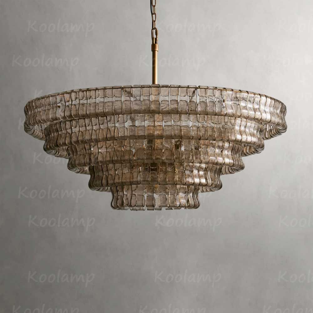 KL Ghiaccios Round Glass Chandelier 36" 48"