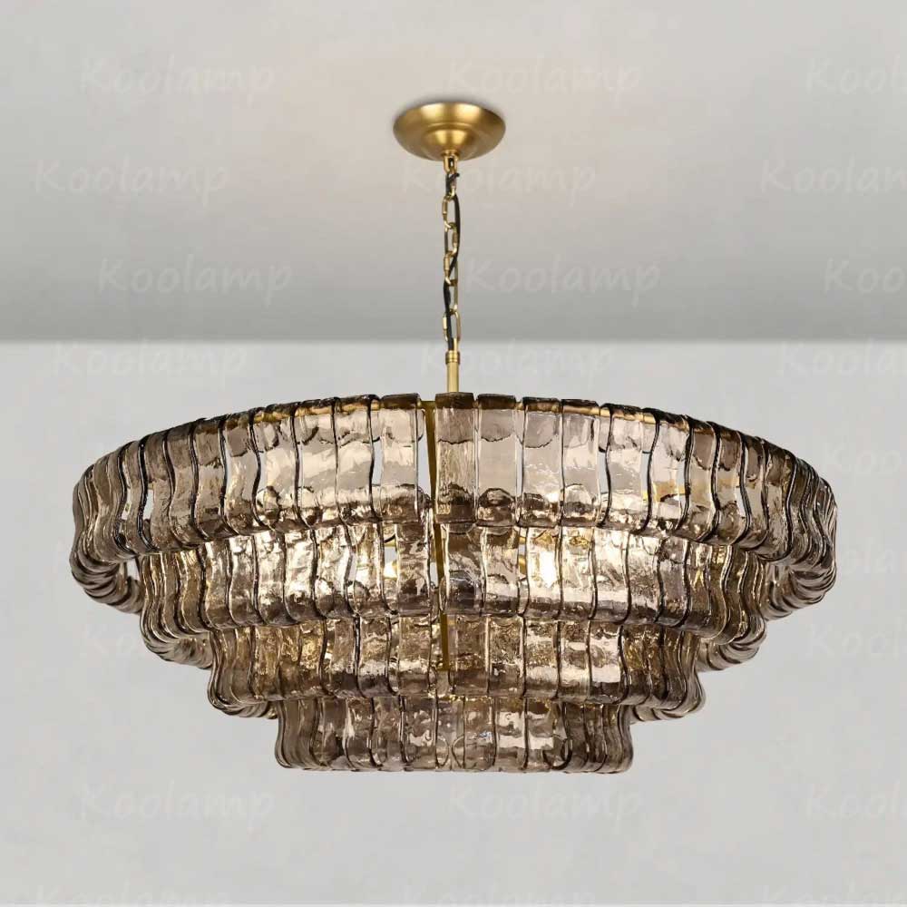 KL Ghiaccios Round Glass Chandelier 36" 48"