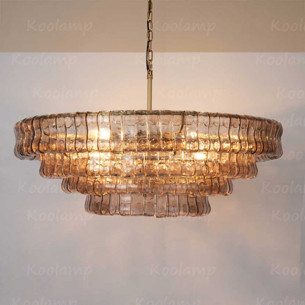 KL Ghiaccios Round Glass Chandelier 36" 48"