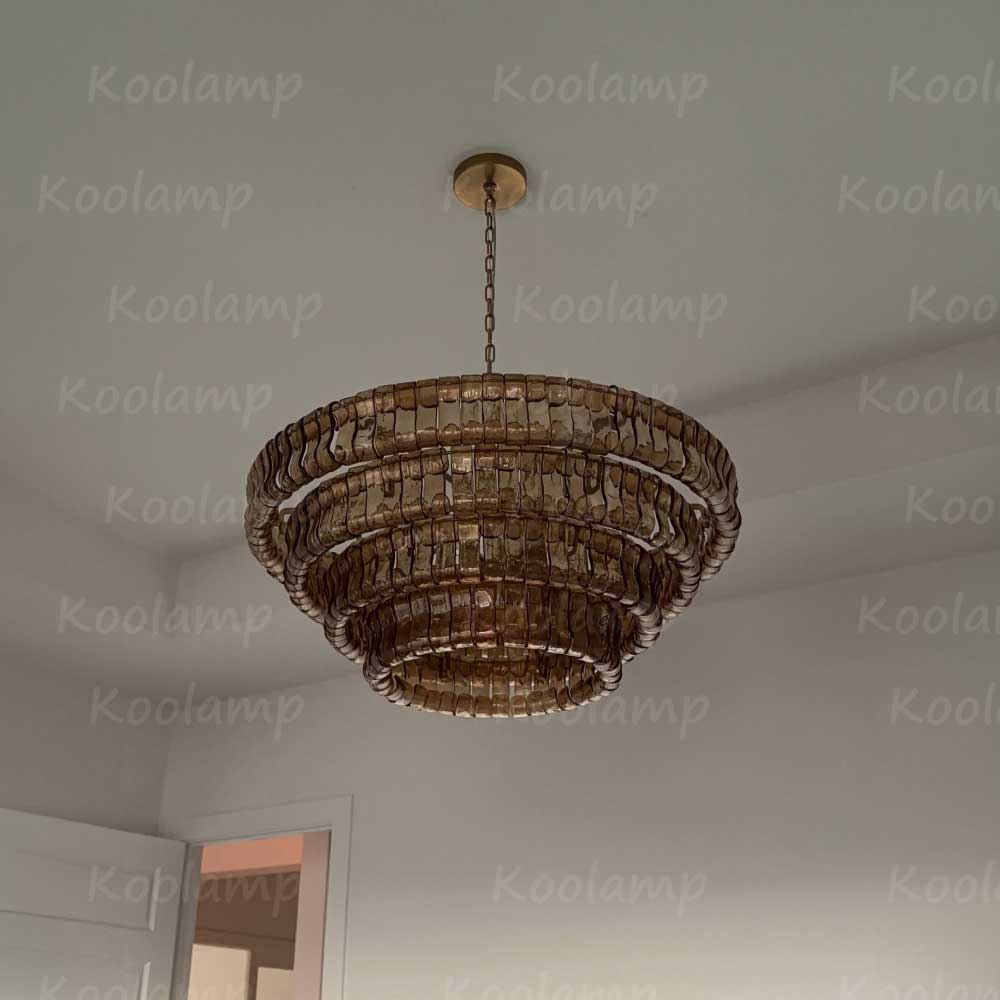 KL Ghiaccios Round Glass Chandelier 36" 48"