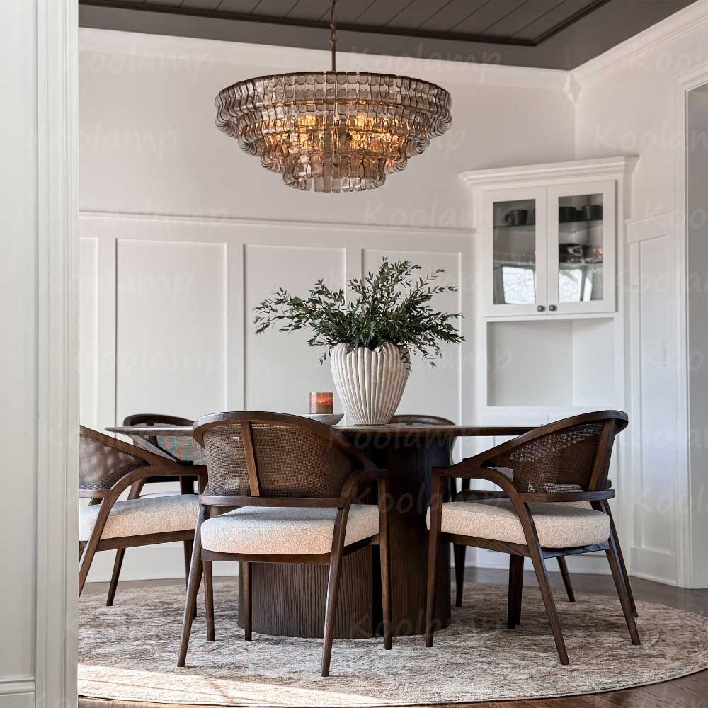 KL Ghiaccios Round Glass Chandelier 36" 48"