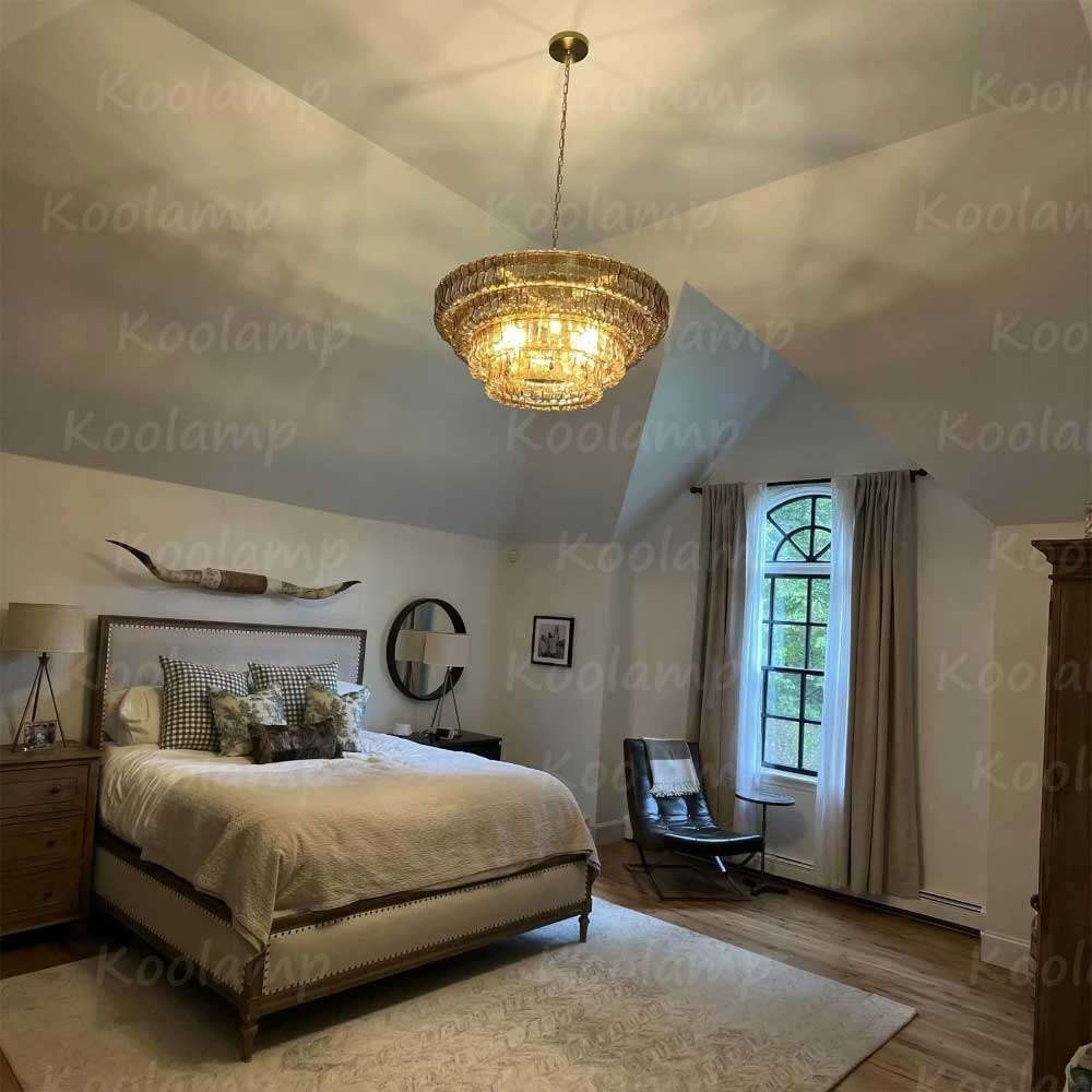 KL Ghiaccios Round Glass Chandelier 36" 48"