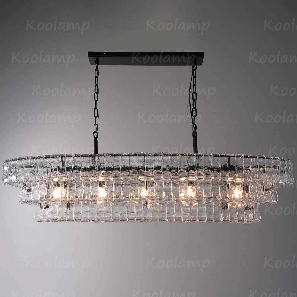 KL Ghiaccios Glass Oval Chandelier 54" 65"