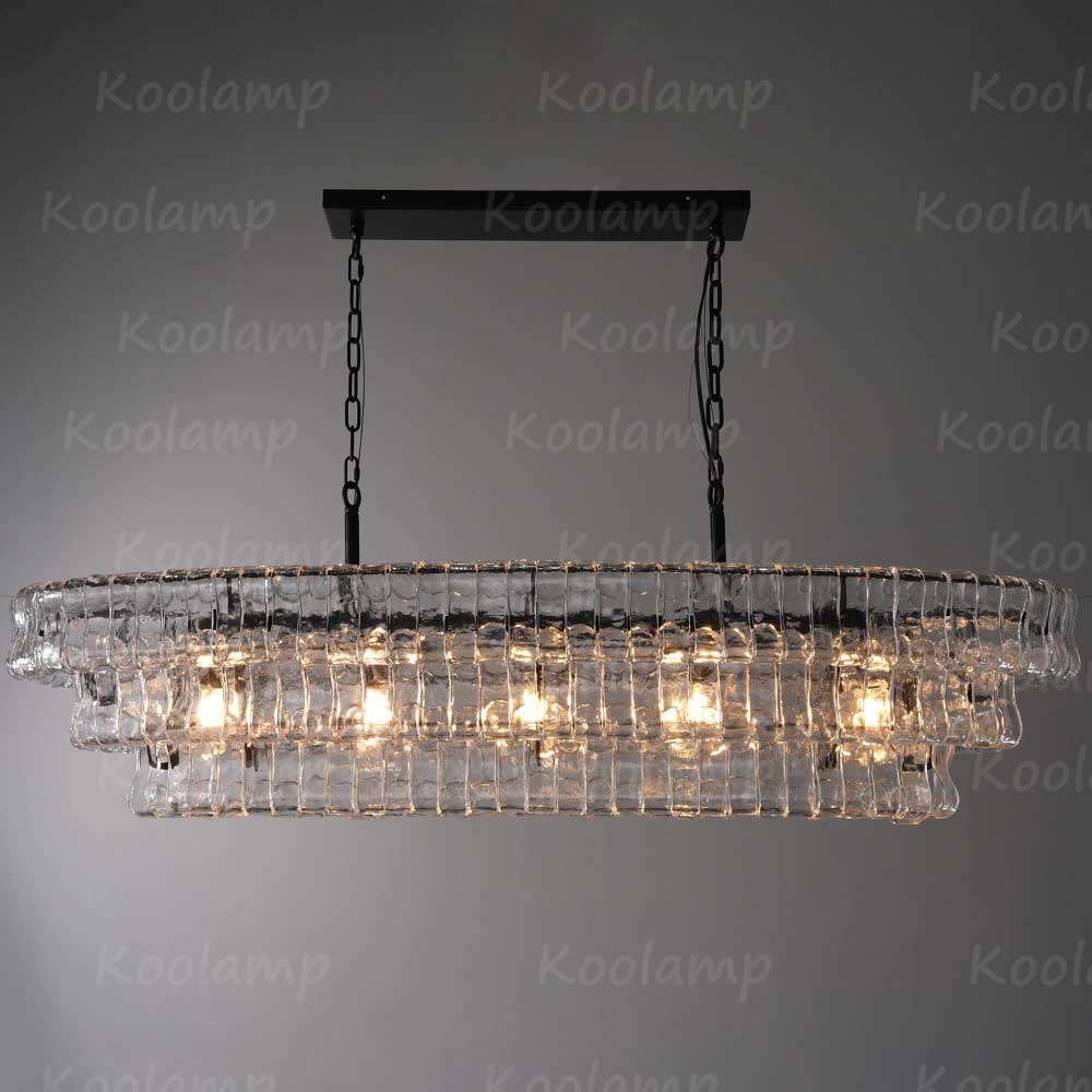 KL Ghiaccios Glass Oval Chandelier 54" 65"