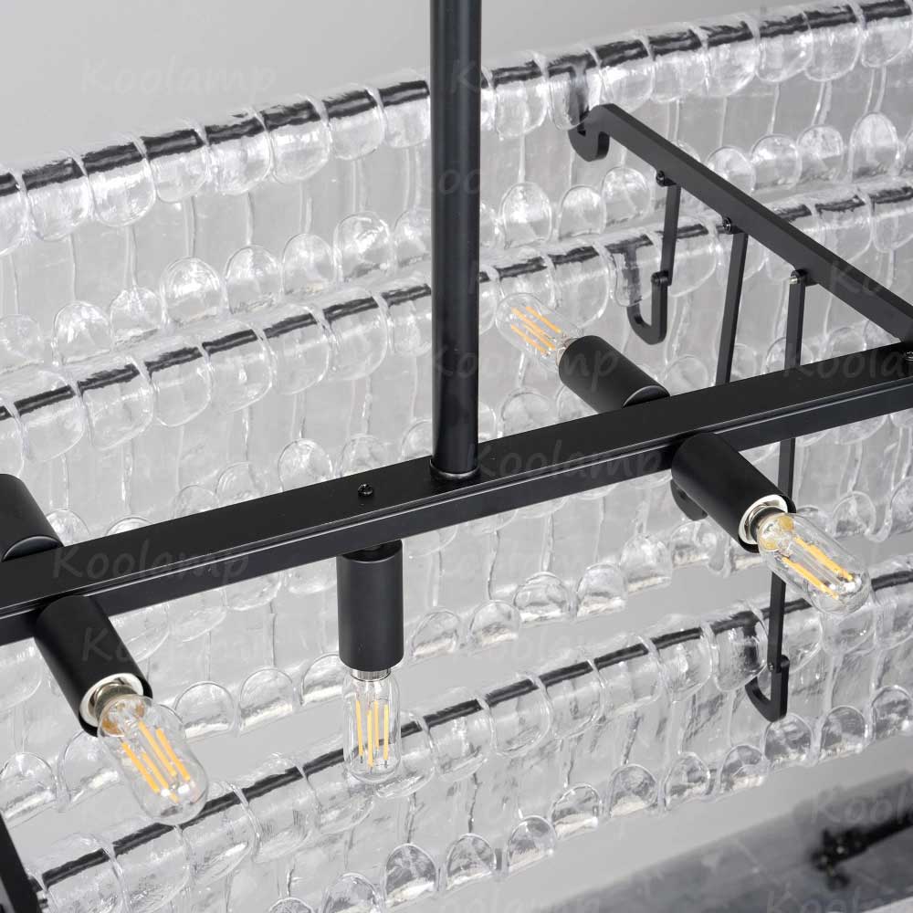 KL Ghiaccios Glass Oval Chandelier 54" 65"