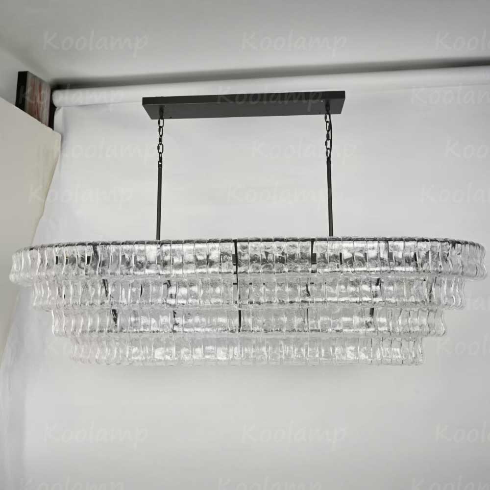KL Ghiaccios Glass Oval Chandelier 54" 65"