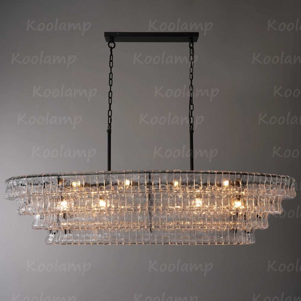 KL Ghiaccios Glass Oval Chandelier 54" 65"