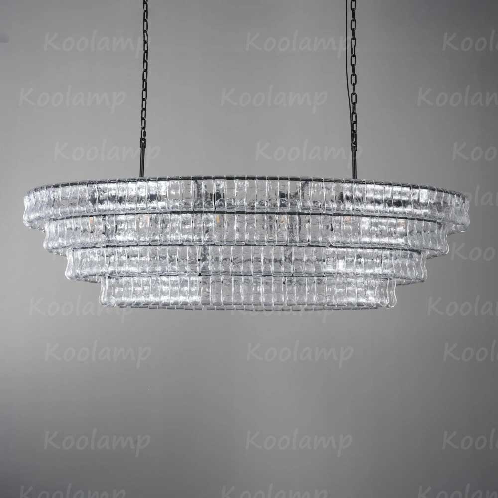 KL Ghiaccios Glass Oval Chandelier 54" 65"