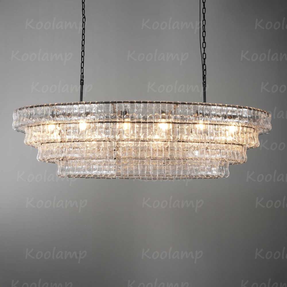 KL Ghiaccios Glass Oval Chandelier 54" 65"