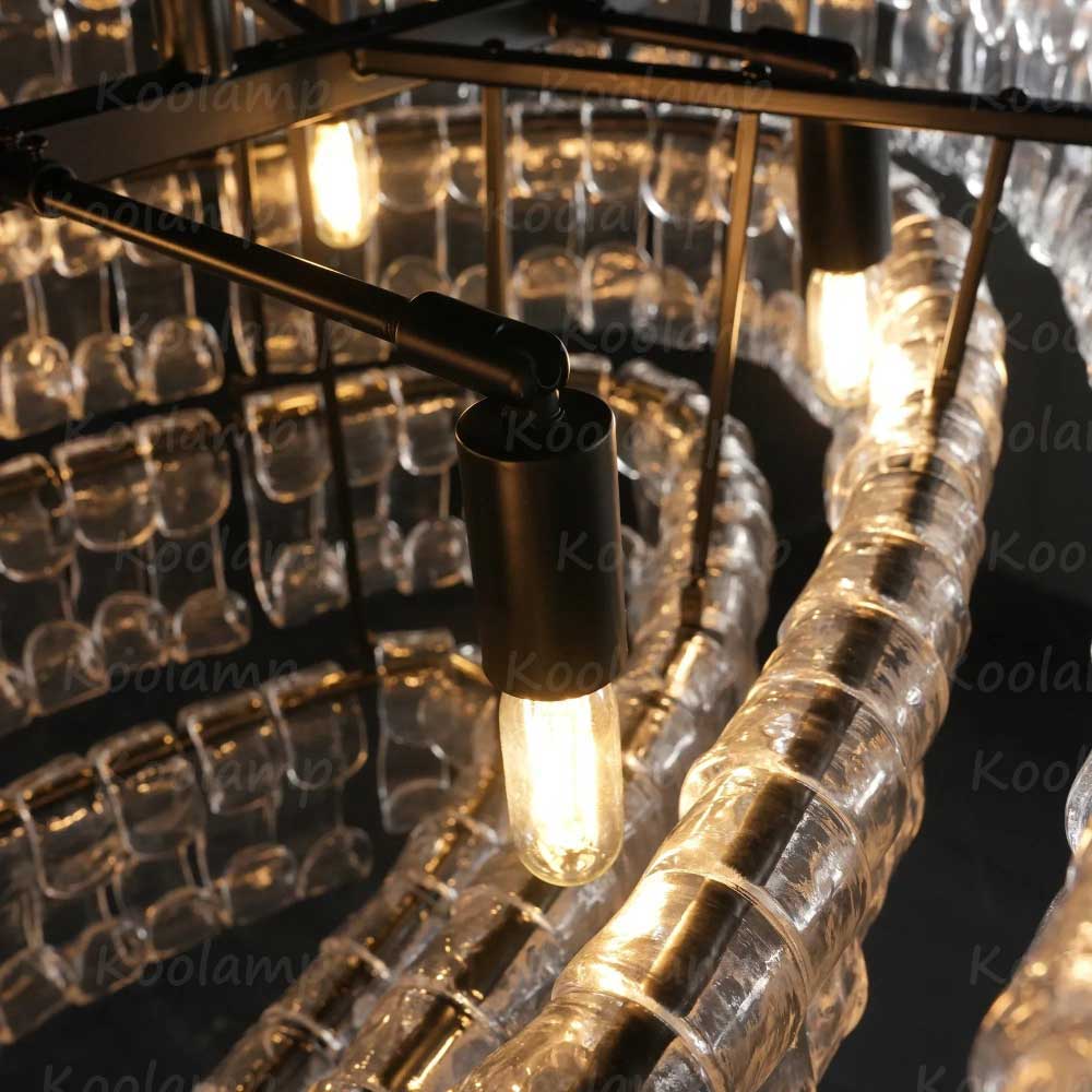KL Ghiaccios Glass Oval Chandelier 54" 65"