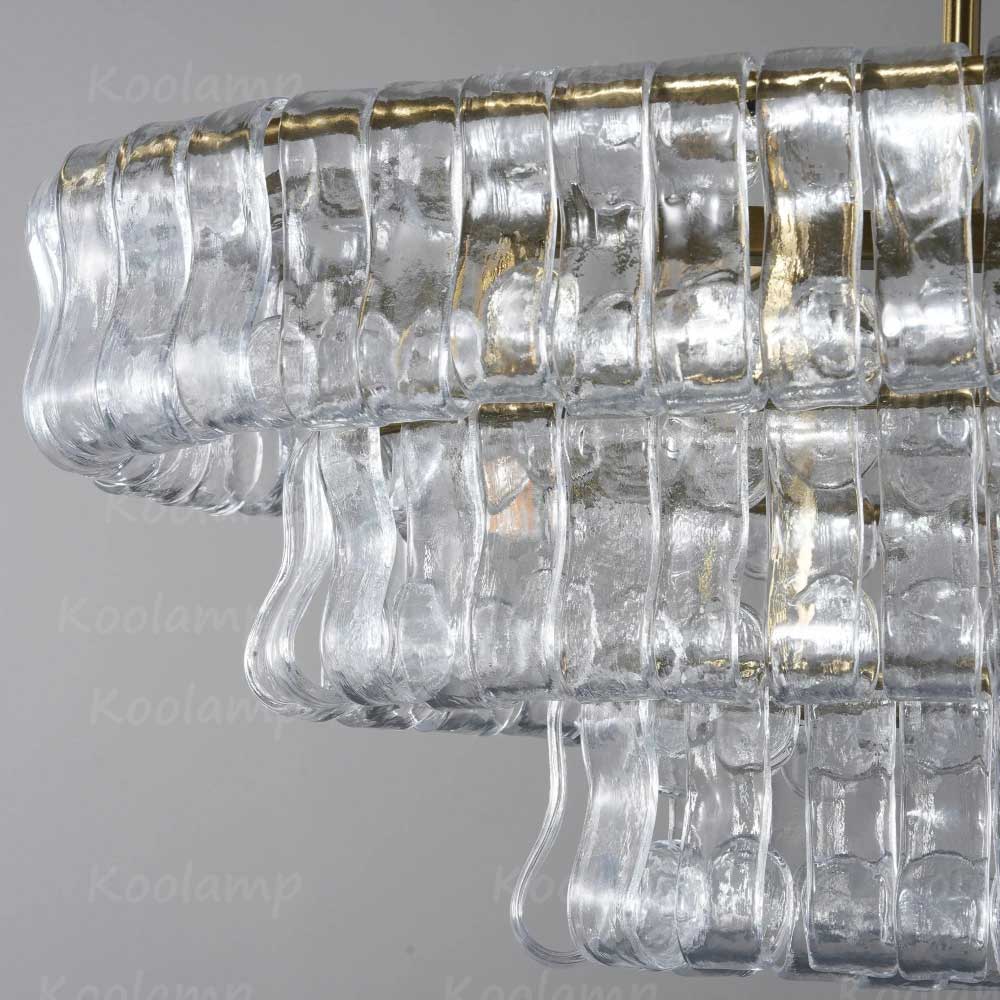 KL Ghiaccios Glass Oval Chandelier 54" 65"