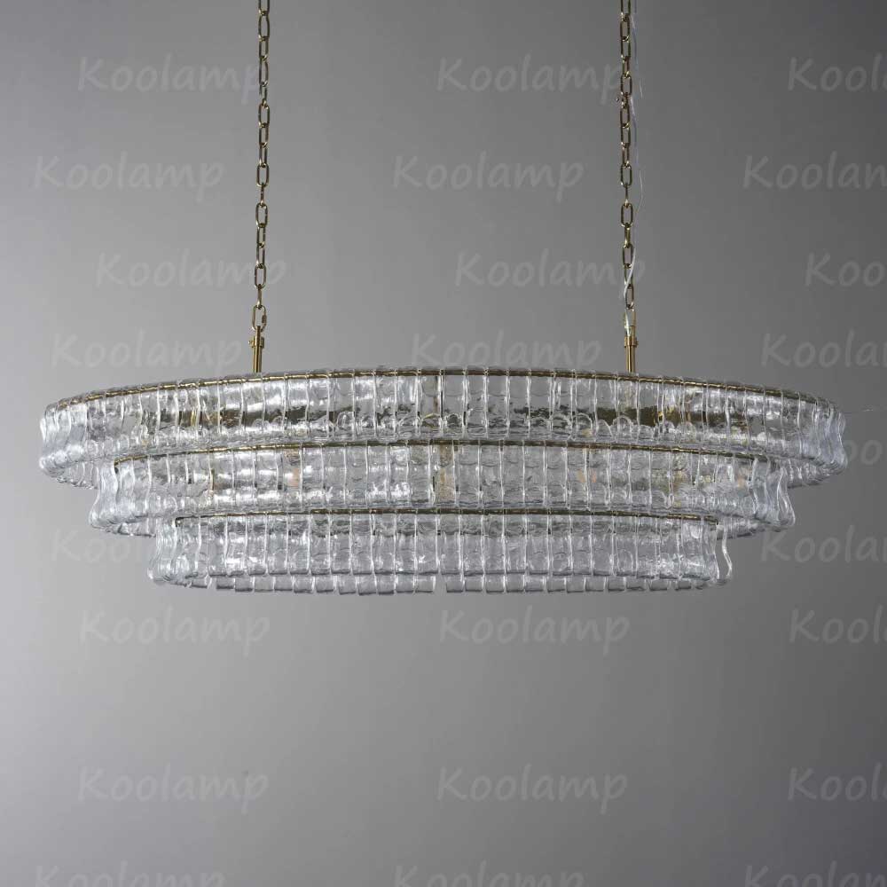 KL Ghiaccios Glass Oval Chandelier 54" 65"