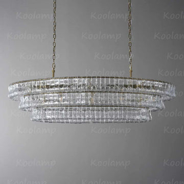 KL Ghiaccios Glass Oval Chandelier 54" 65"