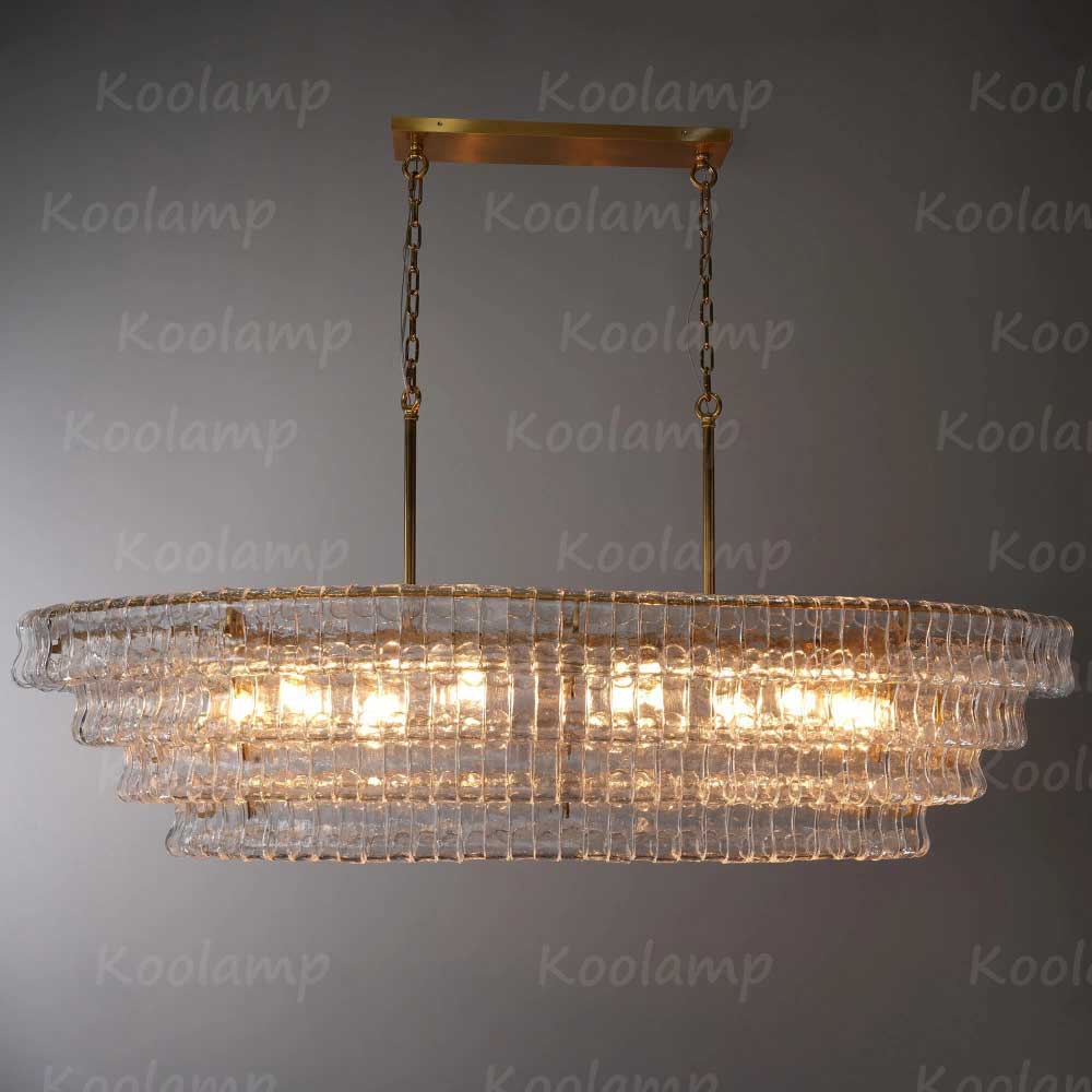 KL Ghiaccios Glass Oval Chandelier 54" 65"