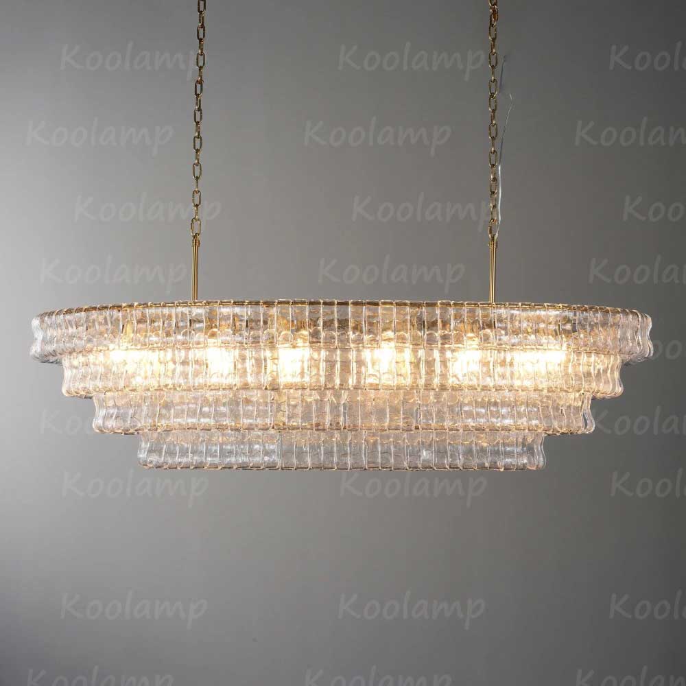 KL Ghiaccios Glass Oval Chandelier 54" 65"