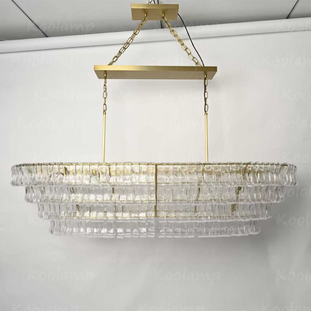 KL Ghiaccios Glass Oval Chandelier 54" 65"