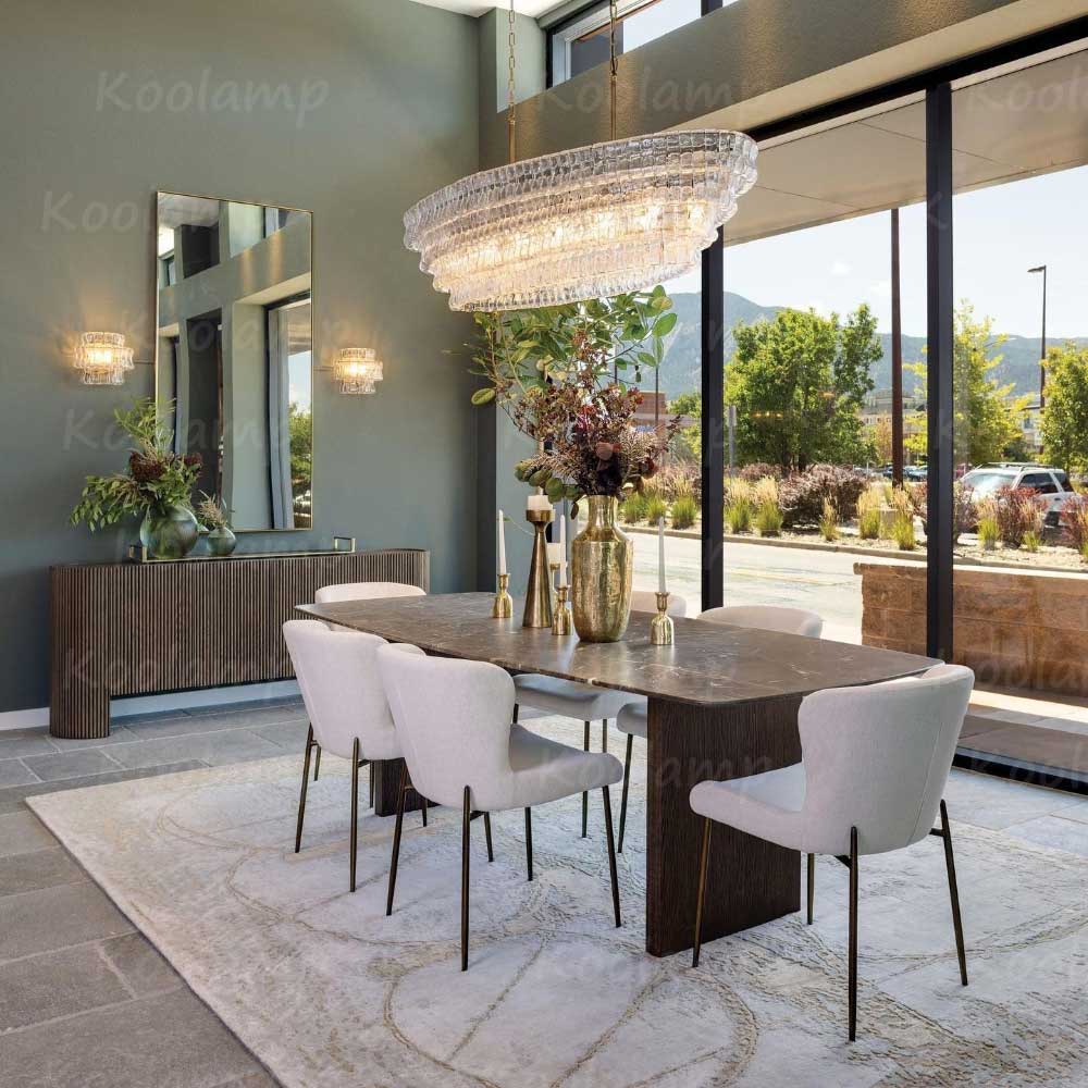 KL Ghiaccios Glass Oval Chandelier 54" 65"