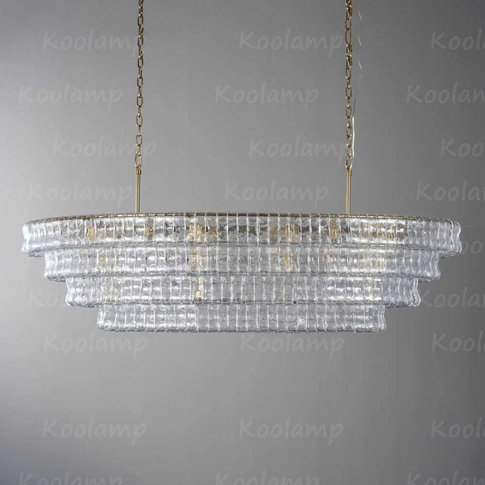 KL Ghiaccios Glass Oval Chandelier 54" 65"