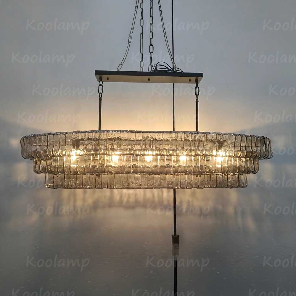 KL Ghiaccios Glass Oval Chandelier 54" 65"