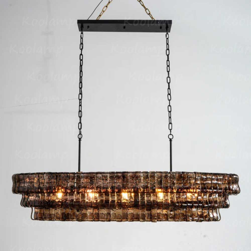 KL Ghiaccios Glass Oval Chandelier 54" 65"