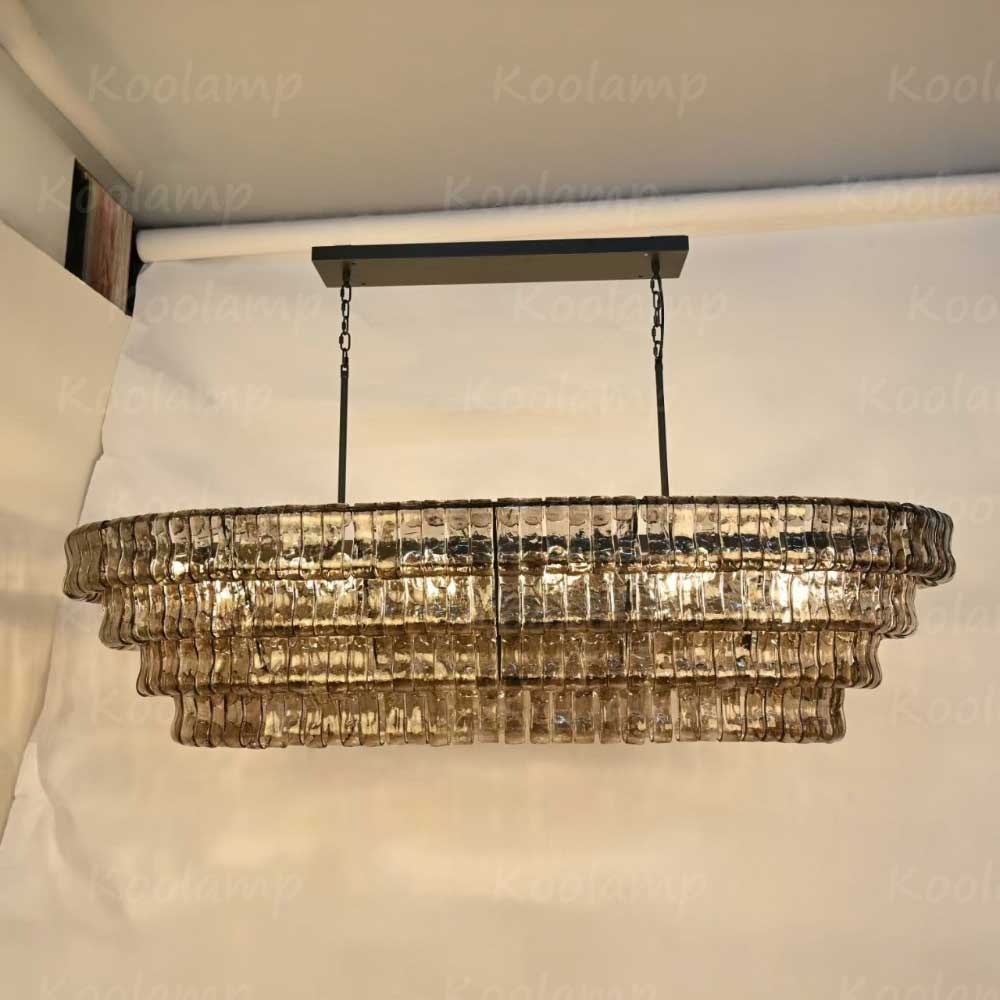 KL Ghiaccios Glass Oval Chandelier 54" 65"